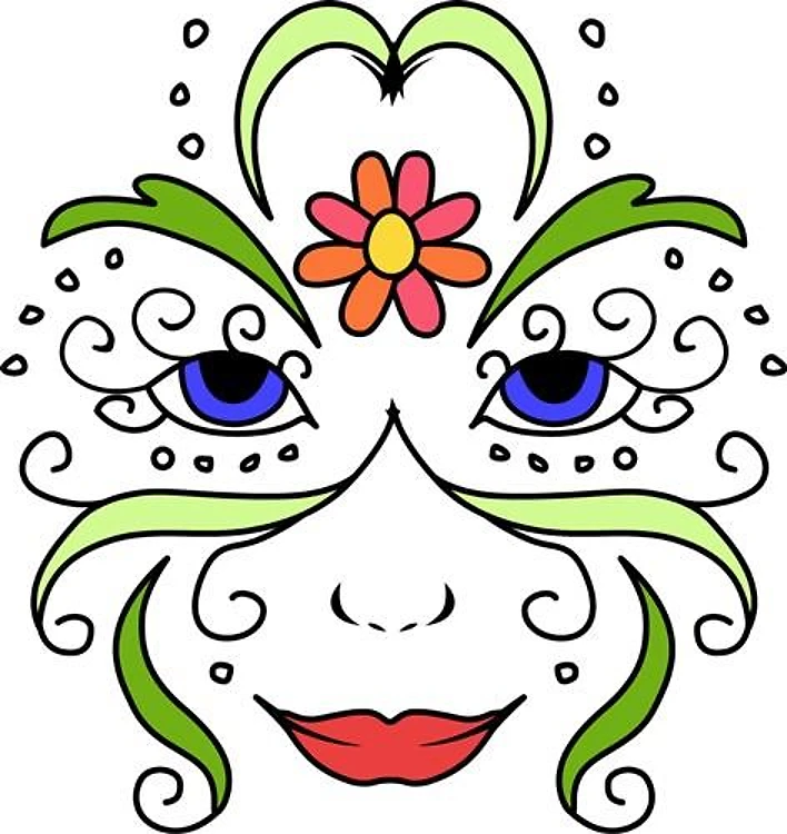 Womans Floral Face