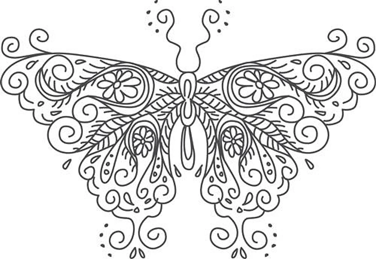 Butterfly Linework Large