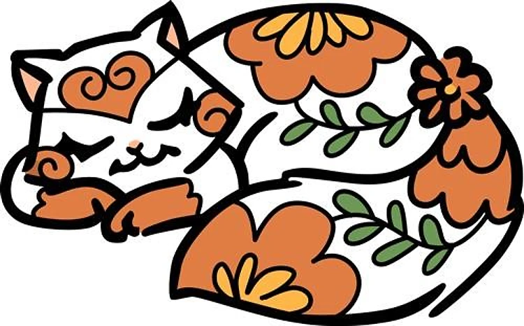 Floral Calico Cat