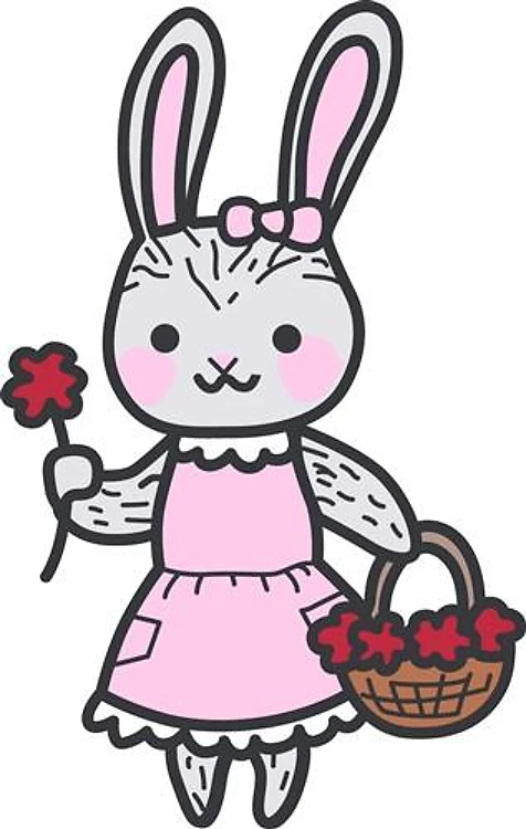 Bunny With Flowers