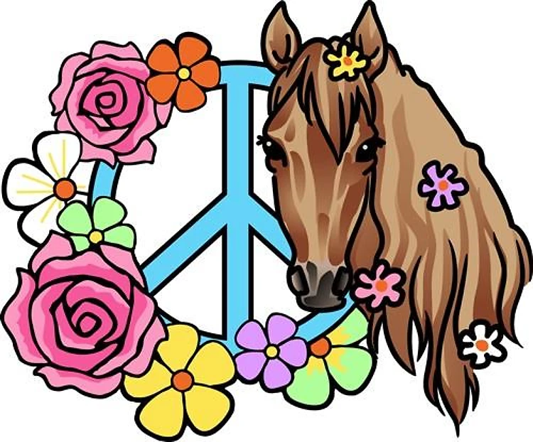 Flowers Peace Horses