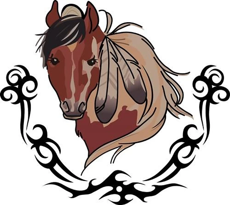 Feathered Tribal Horse