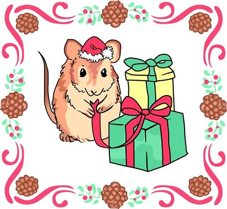 Christmas Mouse Square