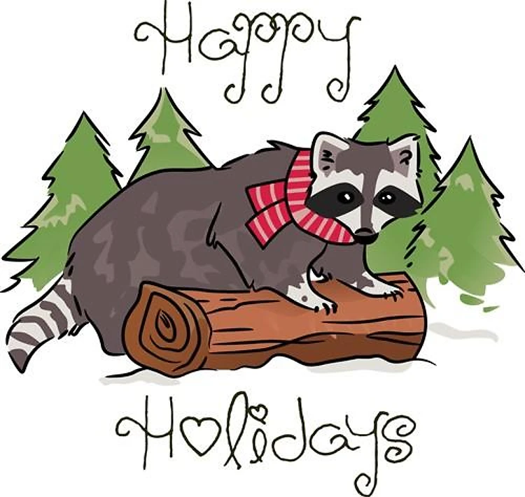 Happy Holidays Raccoon