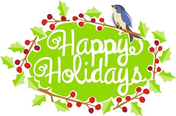 Happy Holidays Blue Bird