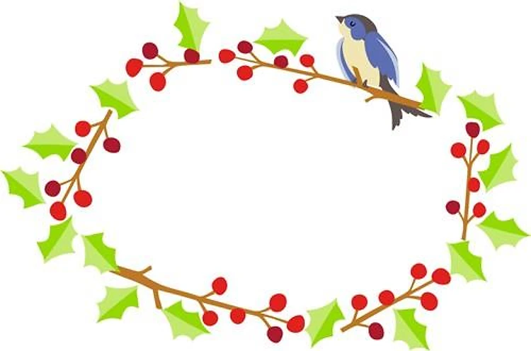 Blue Bird Holly Frame