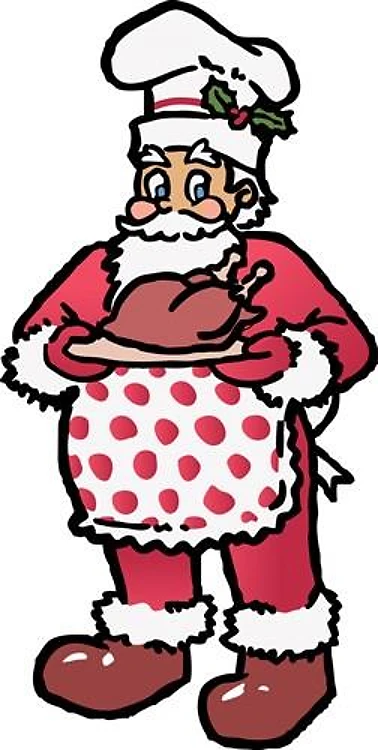 Santa With Turkey Dinner