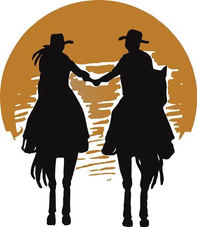 Cowboy And Cowgirl Sunset