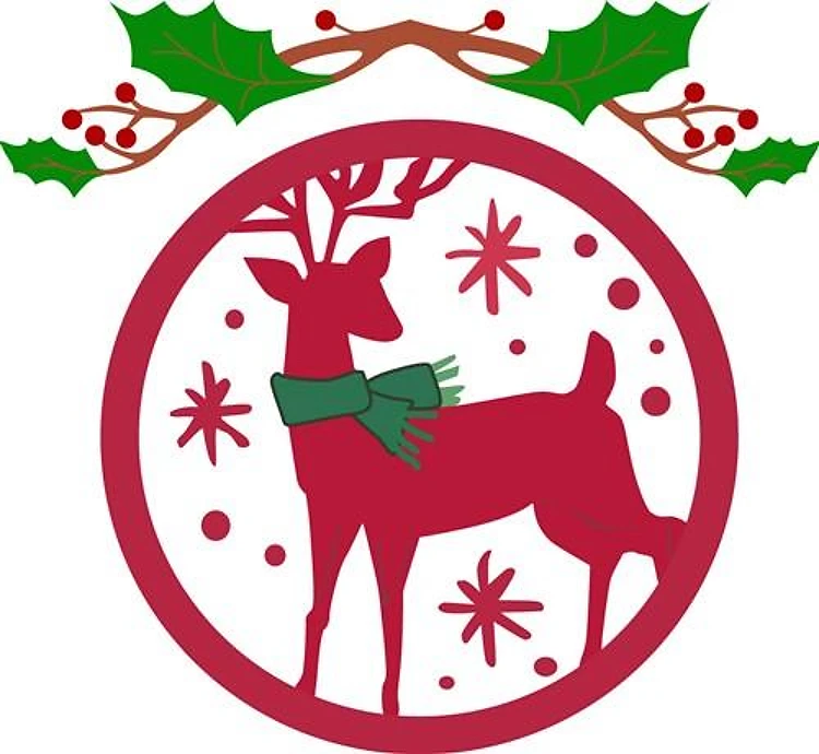 Reindeer And Holly