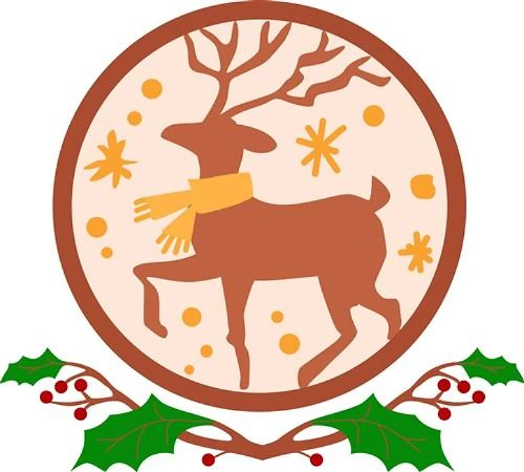 Reindeer And Holly