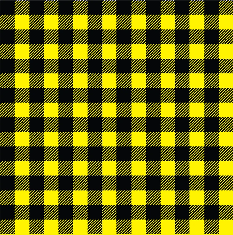 Yellow Plaid Square