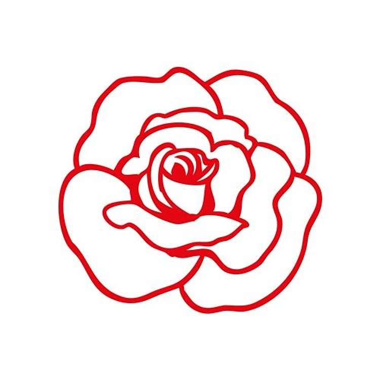 Delicate Rose Outline