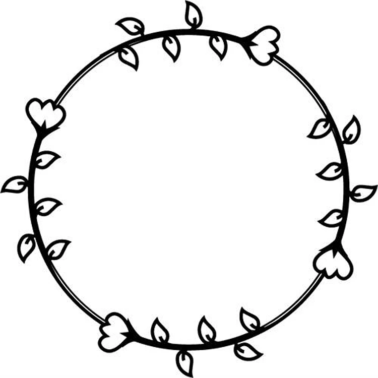 Floral Wreath Outline