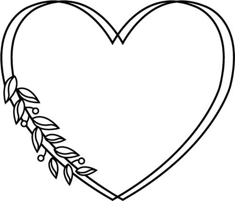 Heart Wreath Outline
