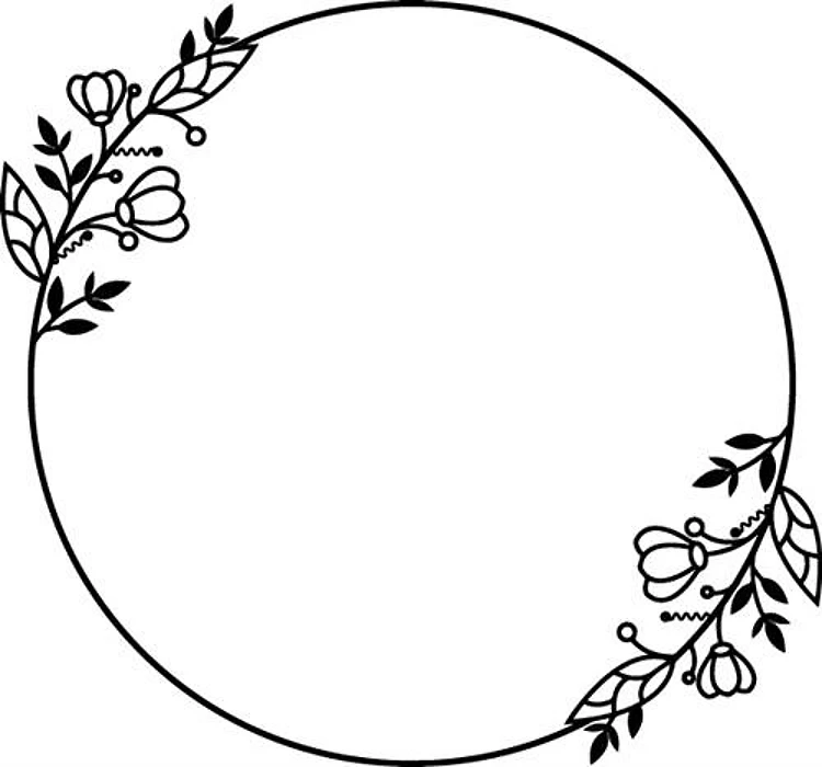 Floral Outline Circular Wreath