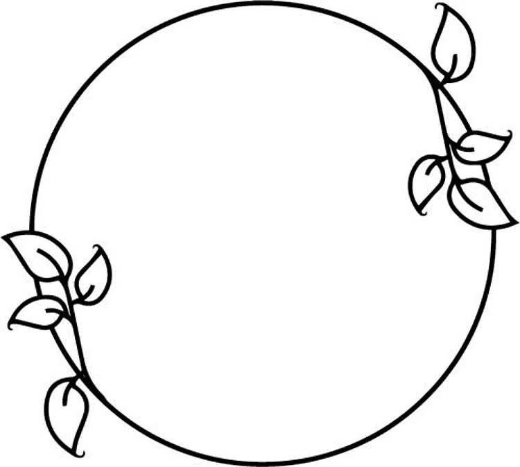 Plant Leaves Circle Frame