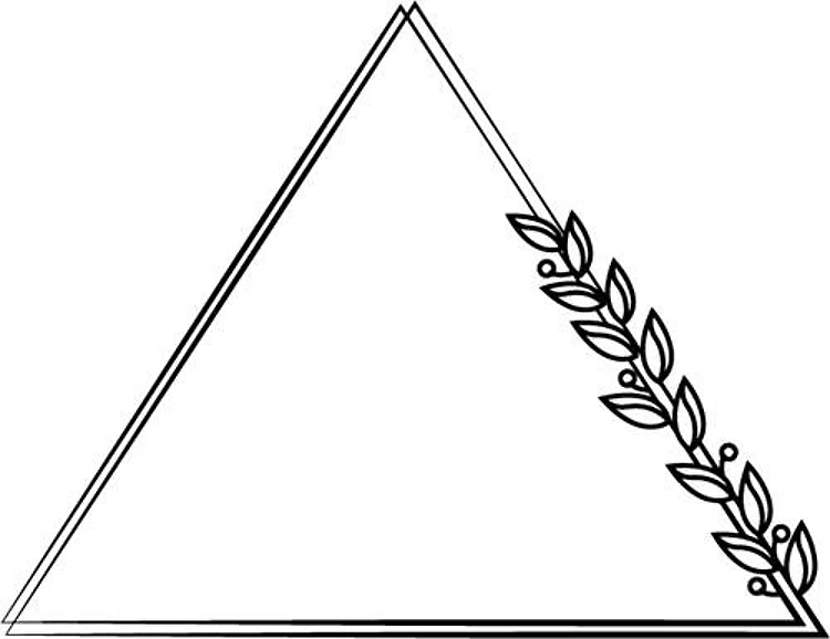 Plant Leaves Triangle Frame