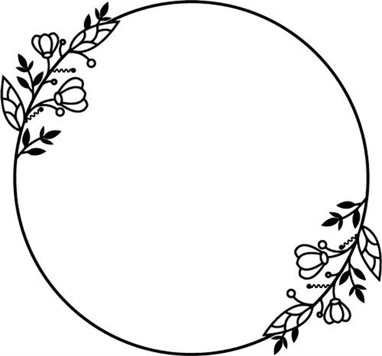 Pretty Floral Outline Frame