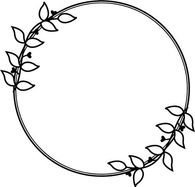 Leafy Outline Circle