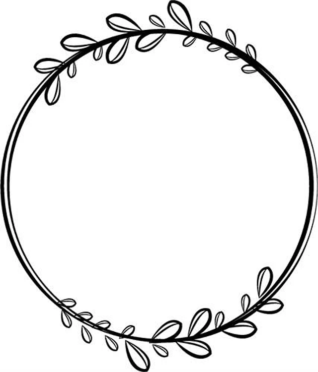 Outline Leafy Frame