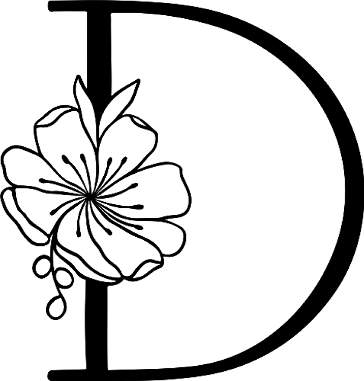 Floral Letter D