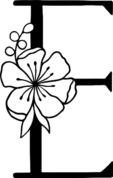 Floral Letter E