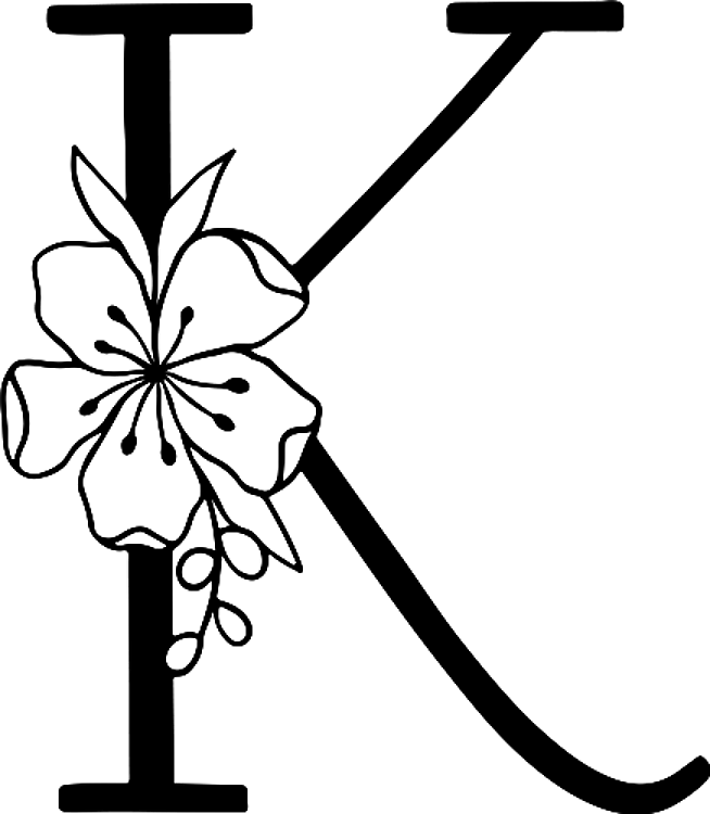 Floral Letter K