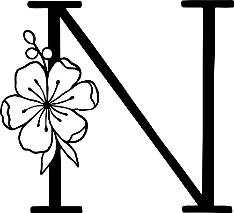 Floral Letter N
