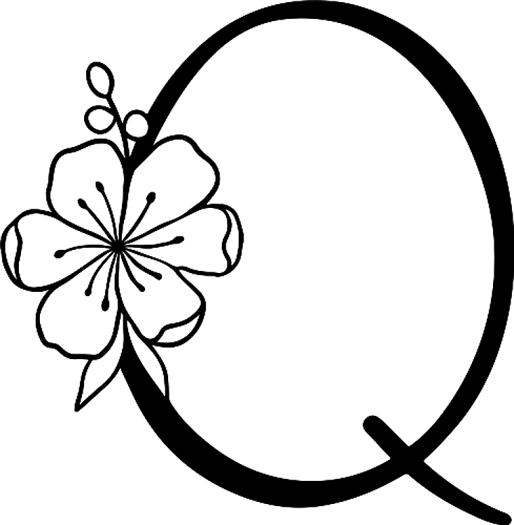 Floral Letter Q