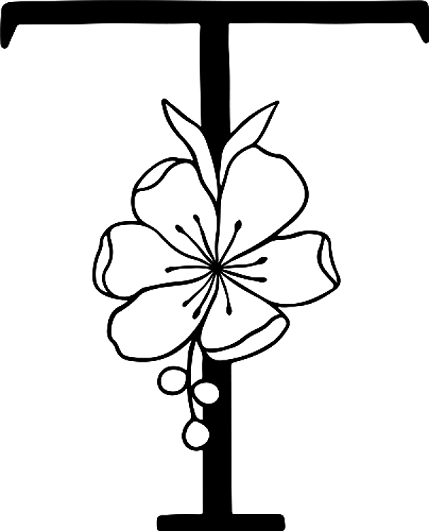 Floral Letter T