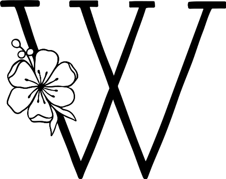 Floral Letter W