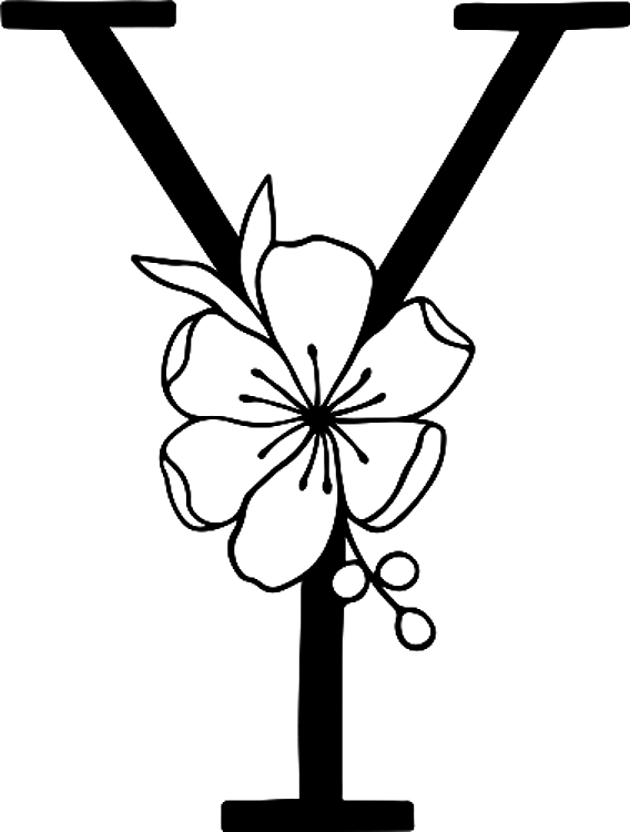 Floral Letter Y