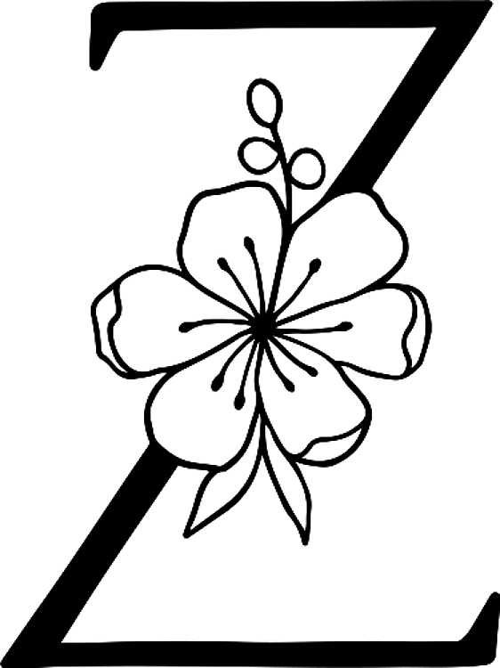 Floral Letter Z