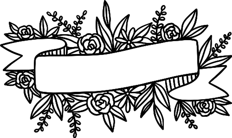 Floral Banner Outline