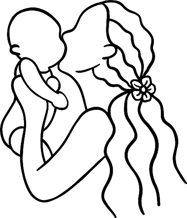 Mother & Child Outline