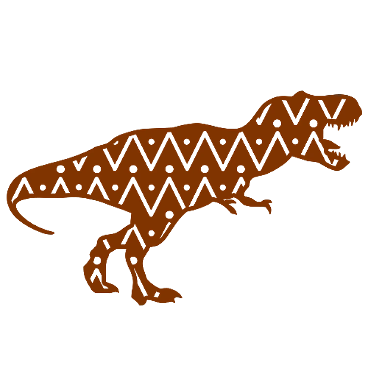 T Rex & Mandala Pattern