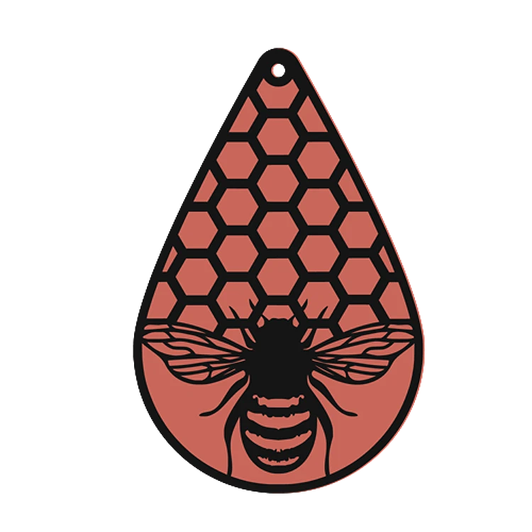 Honeycomb & Bee Earring