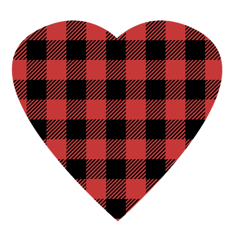 Large Plaid Heart