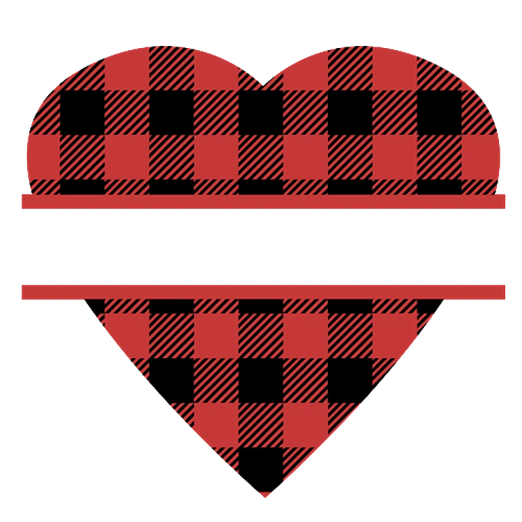Plaid Heart Name Drop