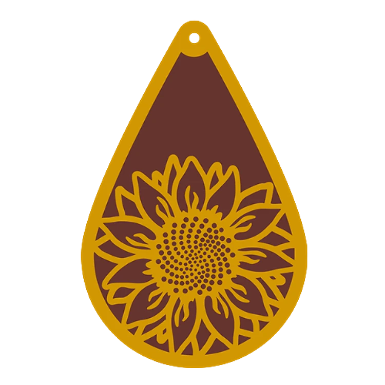 Teardrop Sunflower Earring