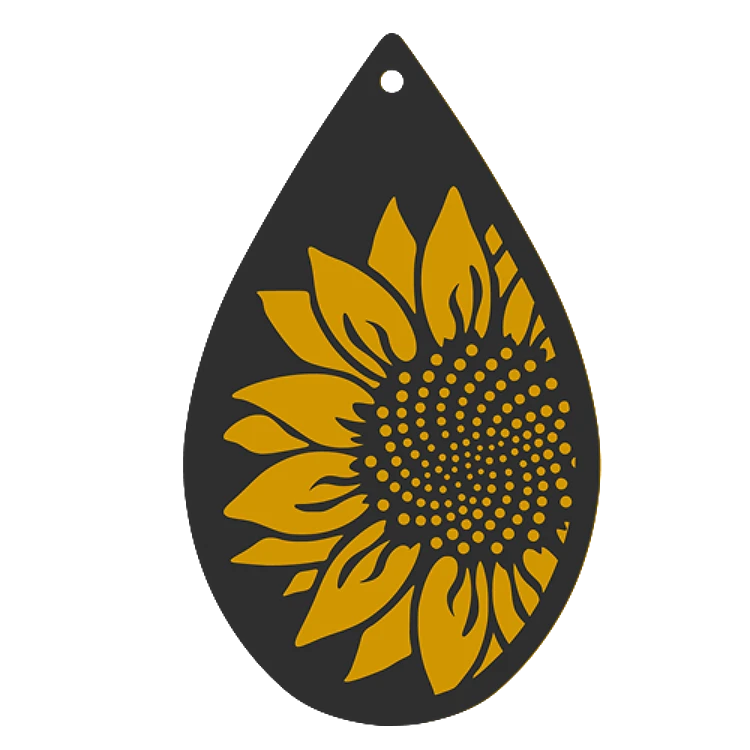 Teardrop Fall Sunflower Earring