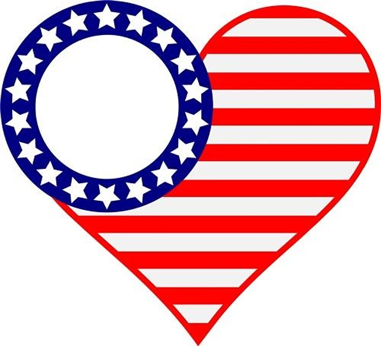 Monogram Patriotic Heart