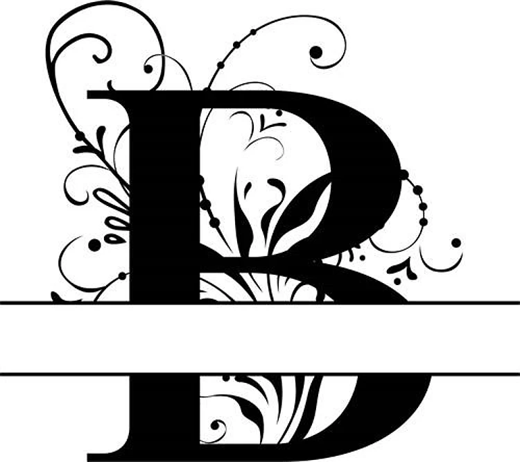 Elegant Split Letter B