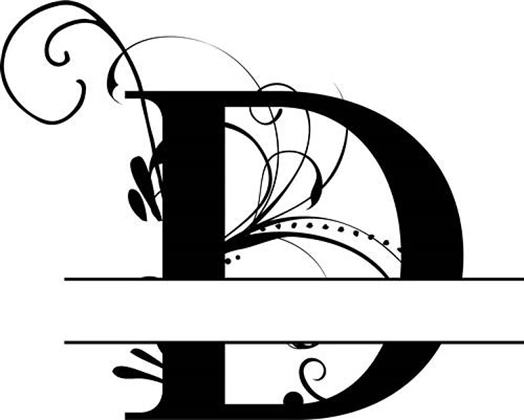 Elegant Split Letter D