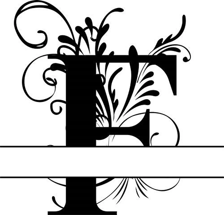 Elegant Split Letter F