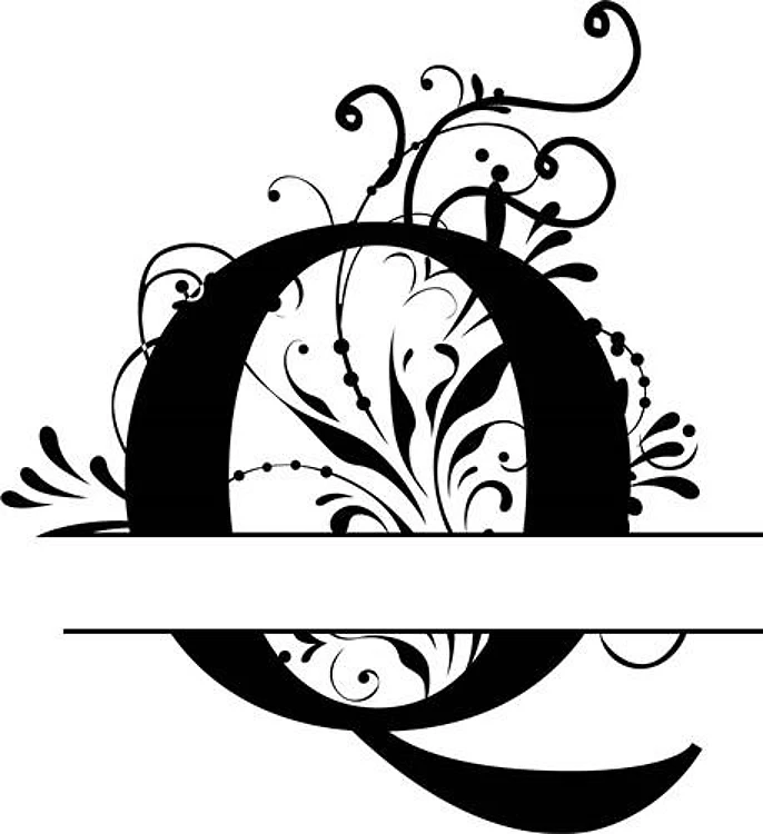 Elegant Split Letter Q