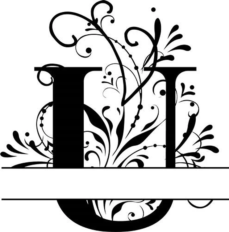Elegant Split Letter U