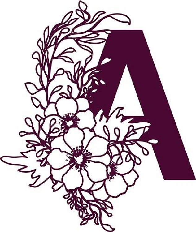 Floral Alphabet Letter A
