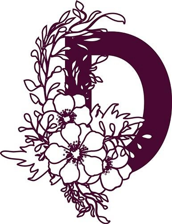 Floral Alphabet Letter D