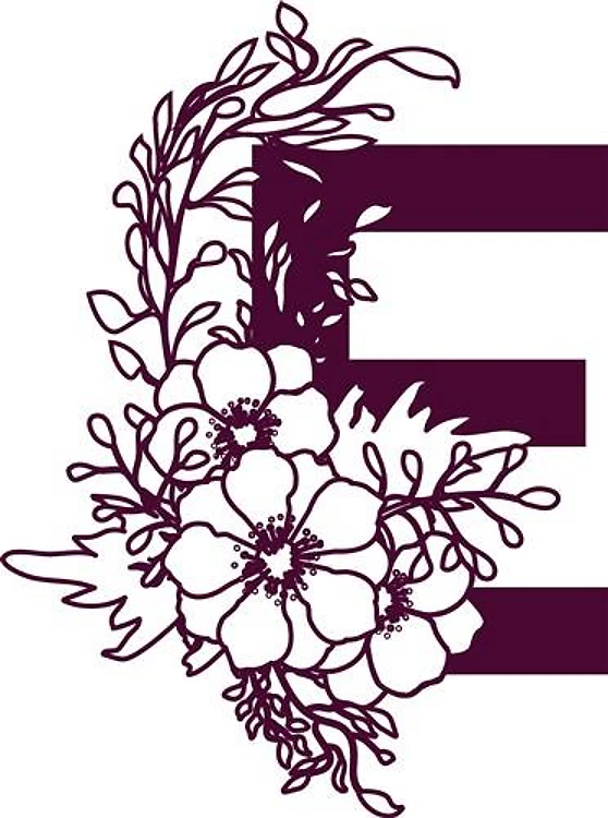 Floral Alphabet Letter E